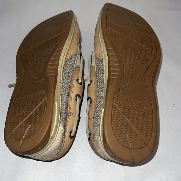 Sperry Top Sider Songfish leather woman’s lace up loafers sz 7 M linen oat - Picture 6 of 10